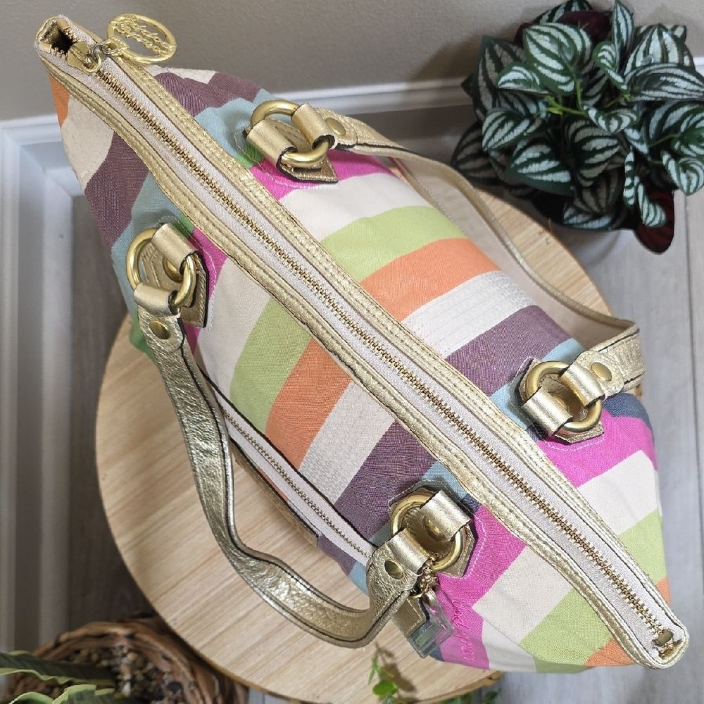 Coach Poppy Legacy Stripe Glam Tote - Picture 12 of 15